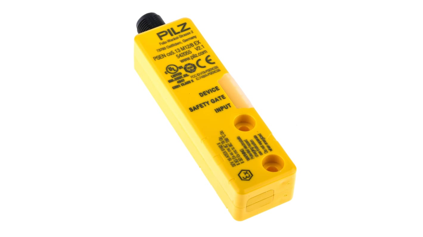 Interruttore di sicurezza senza contatto Pilz 542005, tecnologia transponder, protezione IP67, dimensioni 101.6mm x 19mm x 26.4mm.