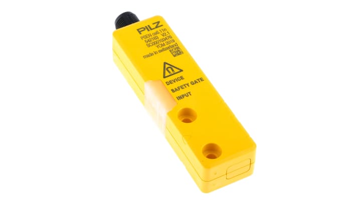 Interruttore di sicurezza senza contatto Pilz 542113, tecnologia transponder, connessione M12, protezione IP66/IP67, dimensioni 101.6 x 26.4 x 19 mm.
