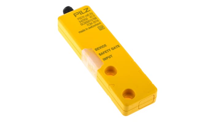 Pilz 542200, interruttore di sicurezza senza contatto M8, tecnologia transponder, protezione IP66/IP67, dimensioni 101.6mm x 26.4mm x 19mm.