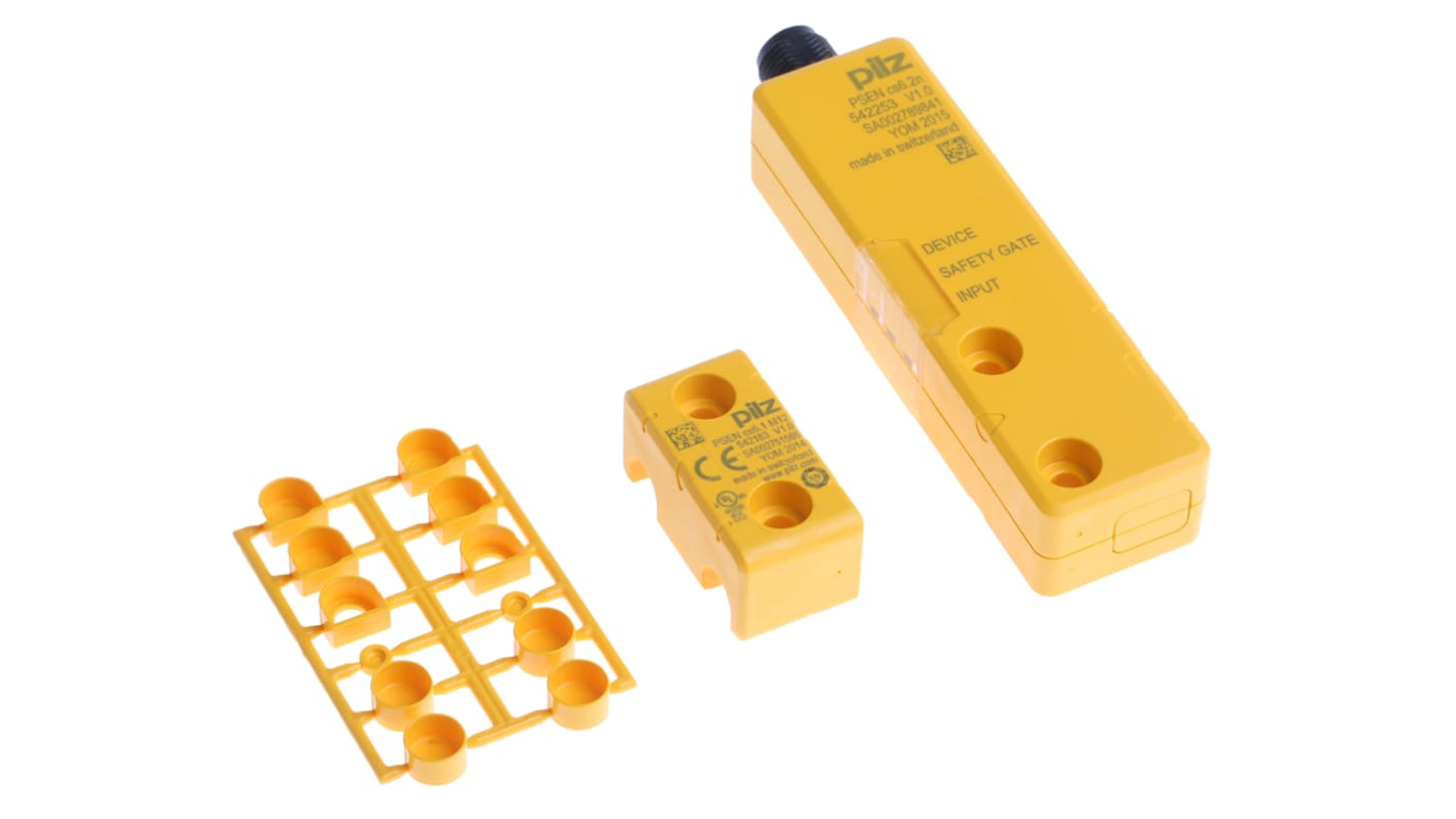Pilz 542203, interruttore di sicurezza M12 senza contatto, 24V cc, custodia in poliammide, protezione IP66/IP67, dimensioni 101.6mm x 26.4mm x 19mm.