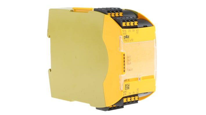 Relè di sicurezza Pilz 751110, 2 canali, 4 contatti, 24V cc, dimensioni 120x45x98mm, categoria di sicurezza 4.