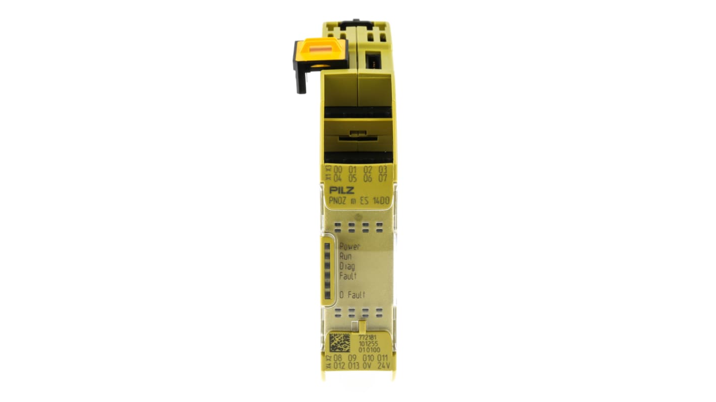 Pilz 772181, controller di sicurezza PNOZ m ES con 14 uscite, alimentazione 24 V c.c., dimensioni 98 x 22,5 x 120 mm, grado di protezione IP20/IP54.