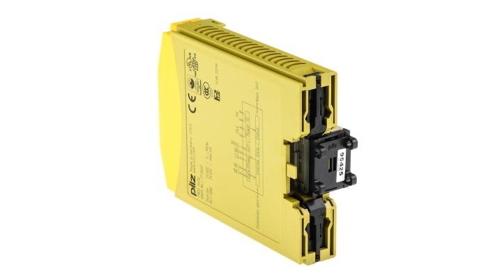 Controller di sicurezza Pilz 773602 PNOZ ml2p, 24 V c.c., IP20/IP54, dimensioni 94 x 22,5 x 121 mm, espansione disponibile.