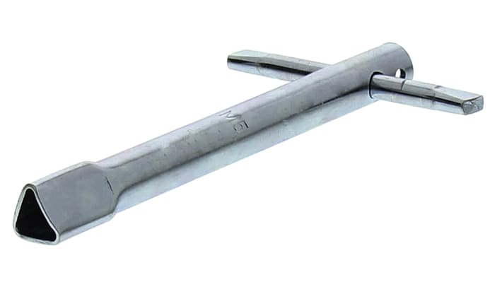 Chiave triangolare Schmersal TK-M5 per serrature AmGard e mGard, in acciaio inox, per sistemi di bloccaggio e sicurezza.