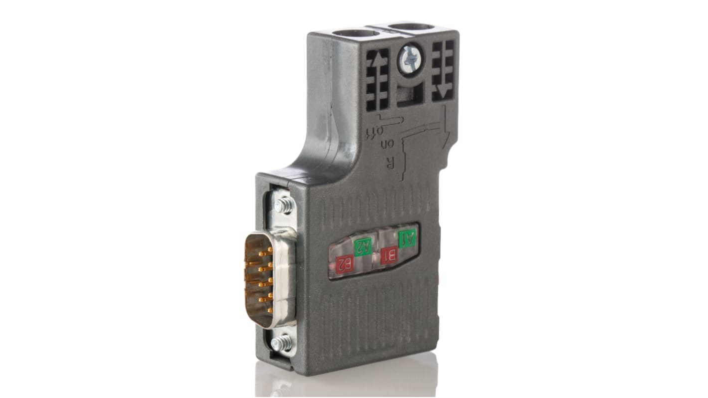 Connettore bus PROFIBUS Siemens 6ES7972-0BA52-0XA0, 12 Mbps, D-sub a 9 pin, resistente alle interferenze, ideale per automazione industriale.