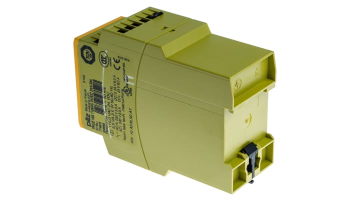 Relè di sicurezza Pilz PNOZ 16S, 24 V dc e 110 V ca, 2 canali, montaggio su guida DIN, larghezza 45 mm, indicazione LED.