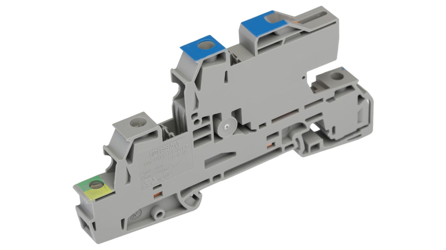 Morsettiera di terra Phoenix Contact 3076039, 4 vie, guida DIN, corrente nominale 38 A, per conduttori da 0,2 a 10 mm².