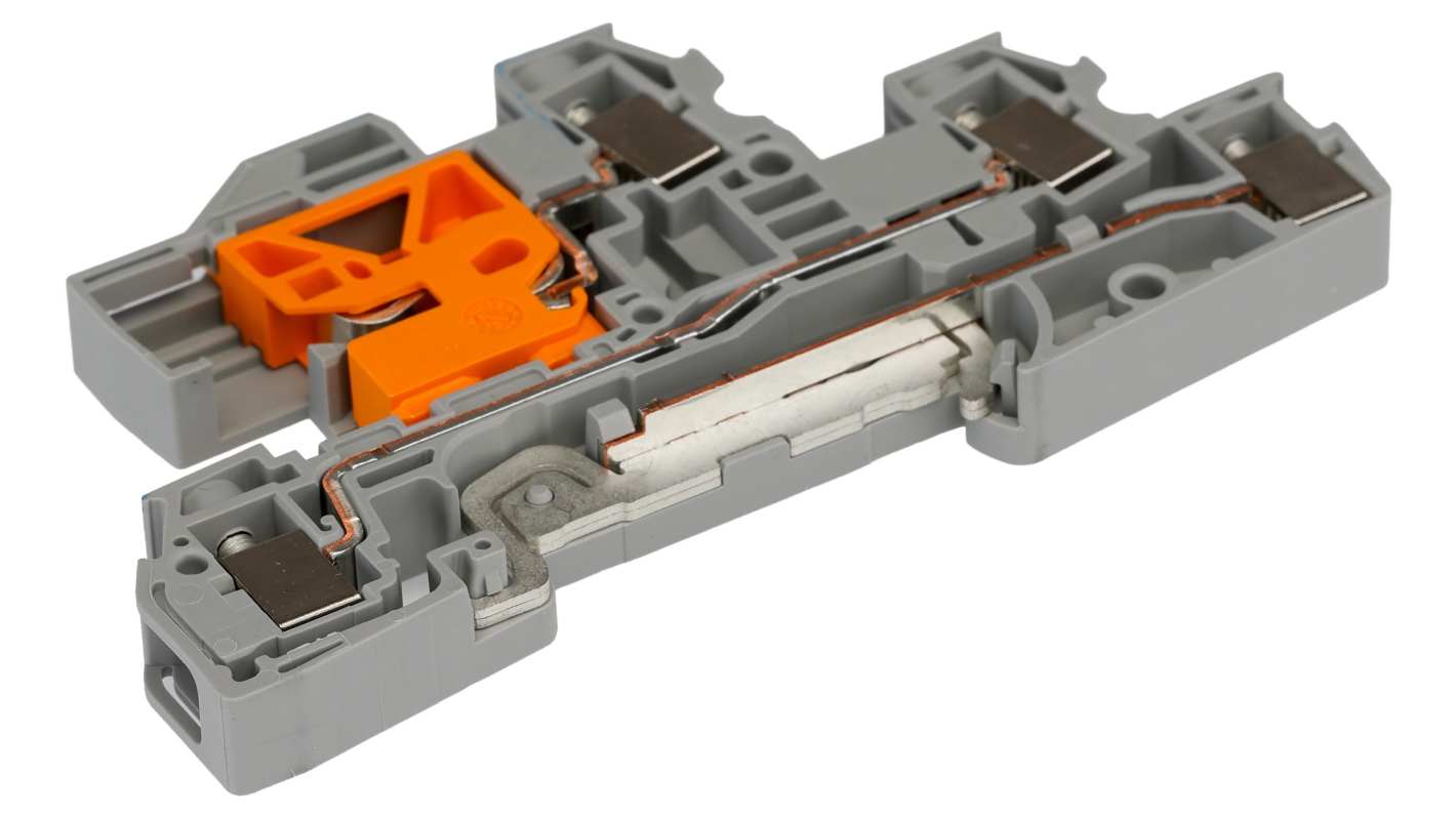 Morsettiera di terra Phoenix Contact 3076039, 4 vie, guida DIN, corrente nominale 38 A, per conduttori da 0,2 a 10 mm².