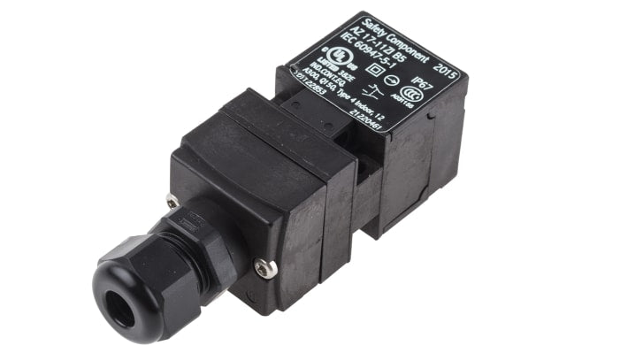 Interruttore di interblocco di sicurezza a chiave Schmersal AZ 17-11ZI-B5, 1NC/1NA, IP67, dimensioni 30x30x85mm, tensione 230V.