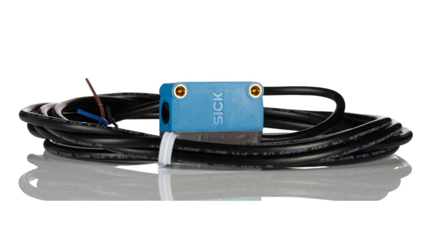 Sensore fotoelettrico rettangolare Sick GTE6-P1211, rilevamento 250-300 mm, uscita PNP, IP67, temperatura -25/+55 °C. Montaggio M3.