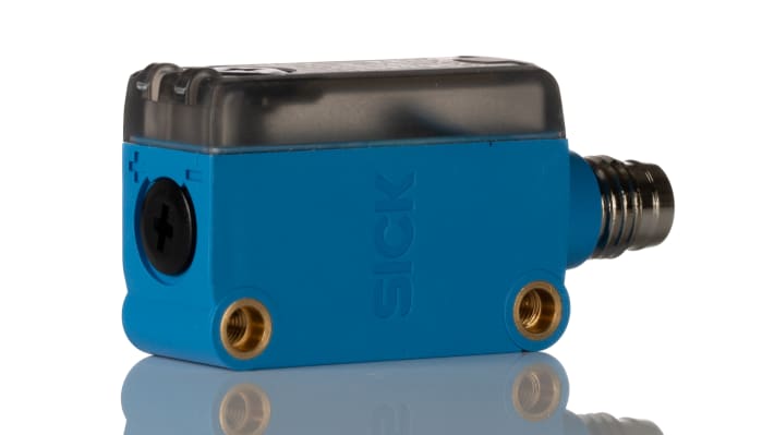 Sensore fotoelettrico rettangolare Sick GTE6-P4212, PNP, rilevamento 250-300 mm, IP67, temperatura -25°C/+55°C.