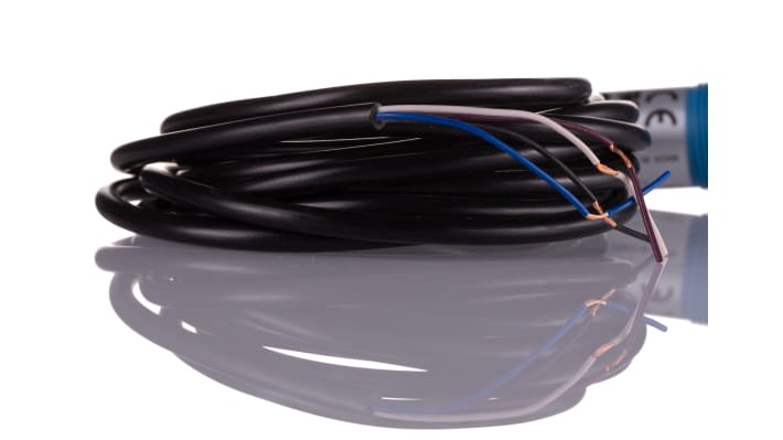 Sensore fotoelettrico cilindrico Sick VTE180-2N41187, NPN, IP67, rilevamento 1 mm a 1,1 m, temperatura -25/+55 °C.