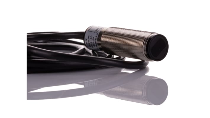 Sensore fotoelettrico cilindrico Sick VTE18-4P4212, rilevamento 5-400 mm, uscita PNP, IP67, -25/+70 °C, 4 fili.