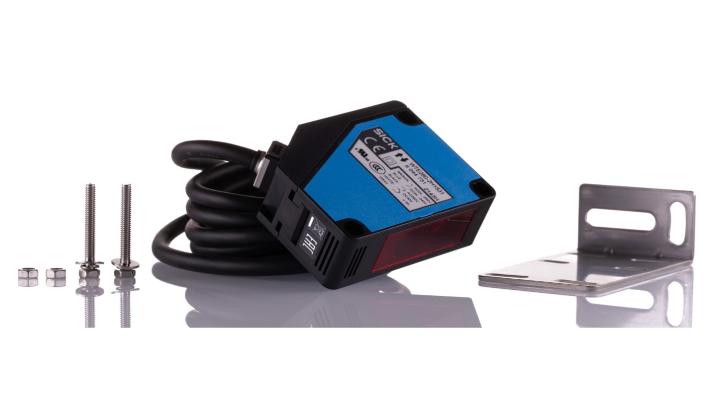 Sensore fotoelettrico rettangolare Sick WTE280-2H1531, rilevamento 10 mm a 2 m, IP66/IP67, alimentazione 10-30 V c.c. o 24-240 V c.a./c.c.