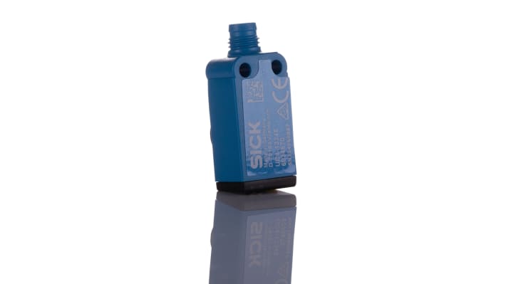 Sensore di prossimità NPN Sick UC4-13345, tecnologia a ultrasuoni, rilevamento fino a 13.150 mm, IP65/IP67, dimensioni 16.7x16x40.1 mm.