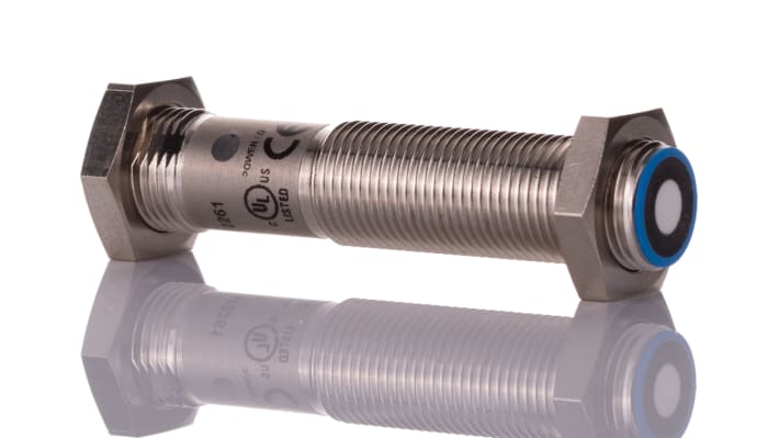 Sensore di prossimità cilindrico Sick UM12-1172261, ultrasuoni, M12, uscita 4-20 mA, IP65/IP67, dimensioni 60.1x12 mm.