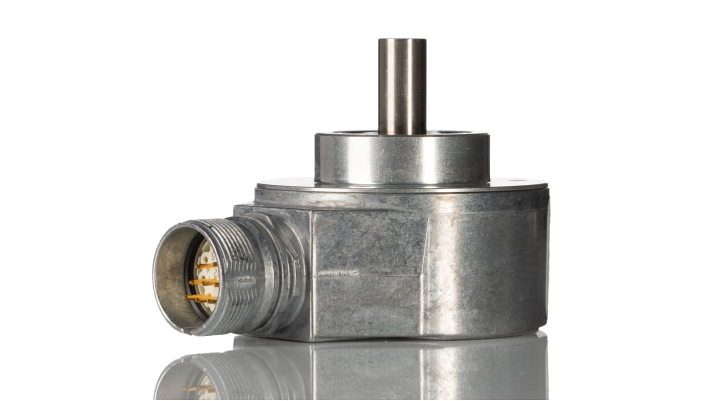 Encoder assoluto Sick AFM60E-S4AA004096, 4096 impulsi giro, interfaccia SSI, albero 10 mm, IP65, 60x60x40,1 mm.