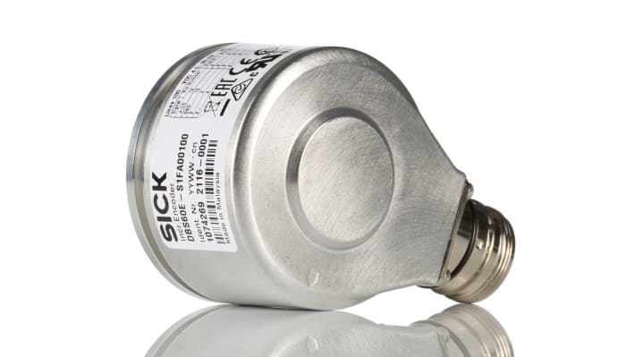 Encoder incrementale Sick DBS60E-S1FA00100, 100 impulsi/giro, montaggio a flangia, diametro 58 mm, protezione IP65.