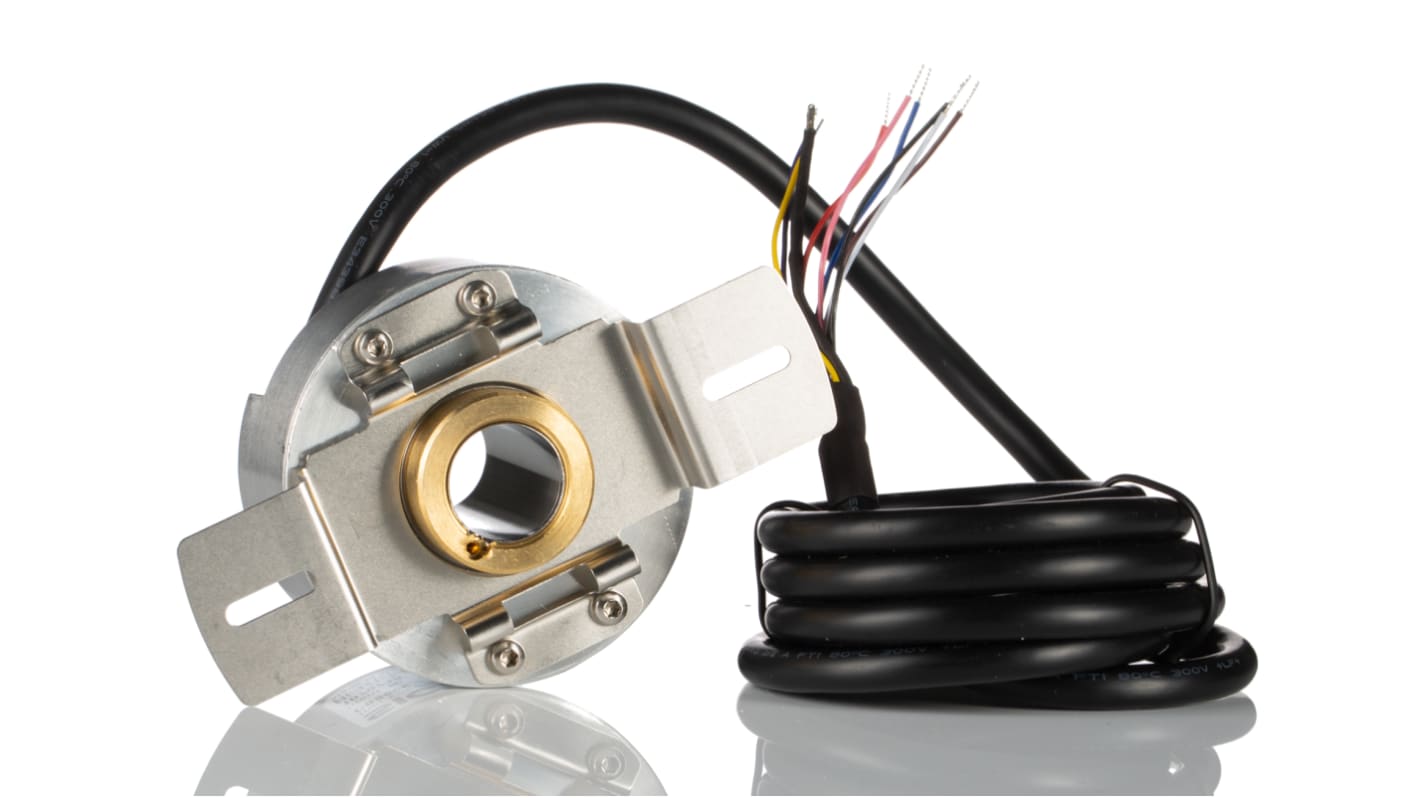 Encoder incrementale Sick DBS60E-TJFK01024, 1024 impulsi, diametro albero 6mm, IP65, montaggio con cavo, dimensioni 58x41,8mm.