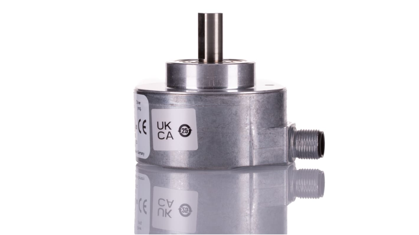 Encoder incrementale Sick DFS60A-S4PC65536, risoluzione fino a 16 bit, montaggio su albero pieno, dimensioni 60x60x40,1 mm.