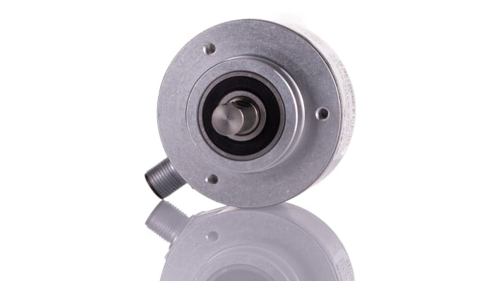 Encoder incrementale Sick DFS60A-S4PC65536, risoluzione fino a 16 bit, montaggio su albero pieno, dimensioni 60x60x40,1 mm.