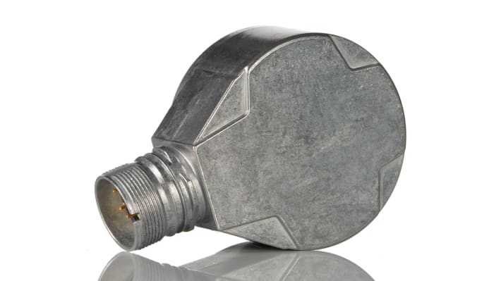 Encoder incrementale Sick DFS60B-S4EA05000, 5000 impulsi/giro, IP65, montaggio su albero 10mm, dimensioni 60x60x40.1mm.