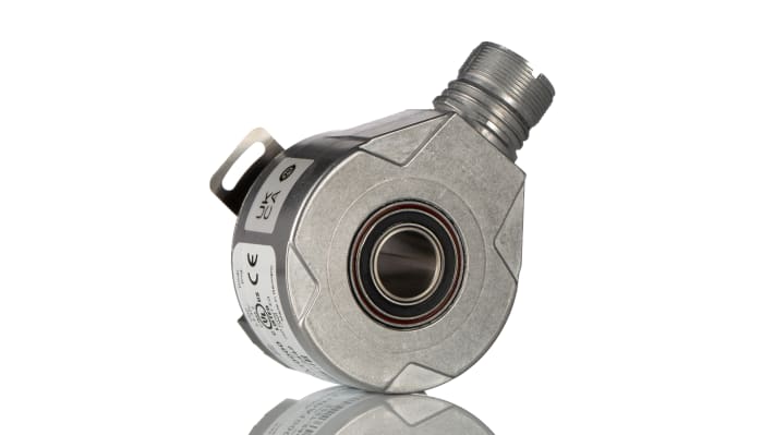 Encoder incrementale Sick DFS60B-THPA10000, 1 a 10000 impulsi, montaggio su albero, IP65, dimensioni 60x60x43mm.