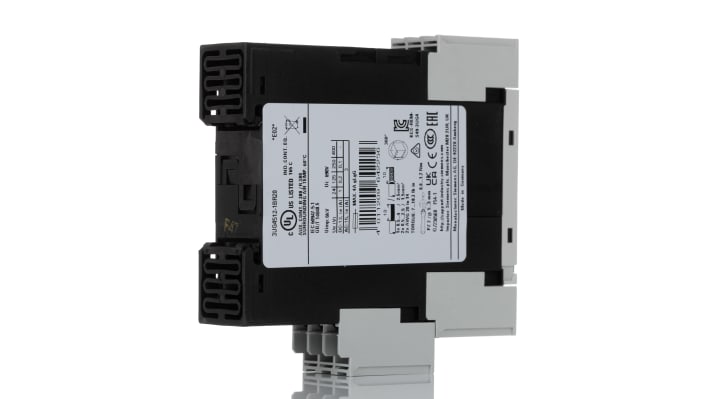 Relè di monitoraggio fase Siemens 3UG4512-1BR20, con 2 contatti DPDT e isolamento galvanico, classe di protezione IP20.