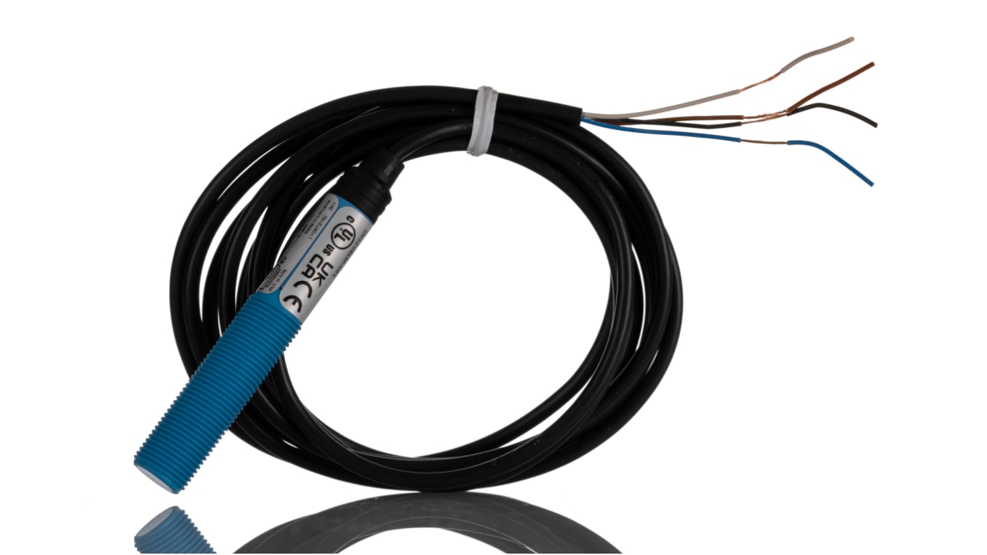 Sensore di prossimità cilindrico Sick CM12-08EBP-KW1, PNP M12, rilevamento 0-8 mm, IP68, alimentazione 10-30 V c.c.