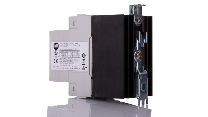 Soft starter Rockwell Automation 154-TP1C12NCD, 3 fasi, 6,3 kW, montaggio su guida DIN, dimensioni 54x113x90 mm.