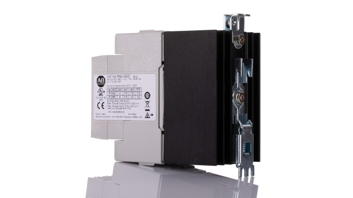 Soft starter Rockwell Automation 154-TP2C16NCD, 3 fasi, 7,5 kW, montaggio su guida DIN, dimensioni 54x113x90 mm.