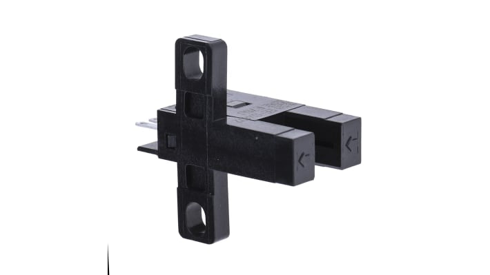 Sensore fotoelettrico a forcella Omron EE-SX672, rilevamento 5 mm, uscita NPN, grado di protezione IP50.