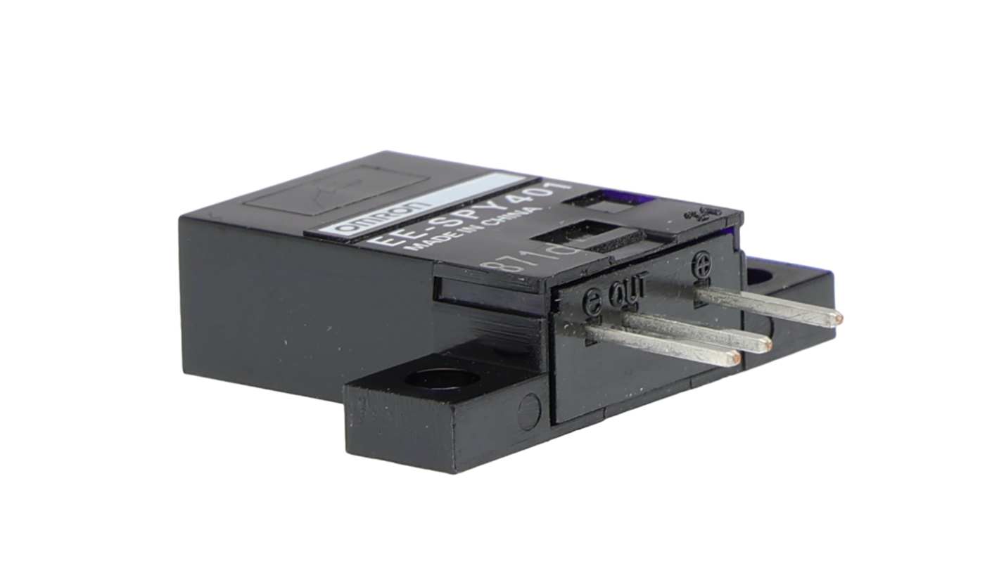 Omron EE-SPY401 JPN, sensore fotoelettrico rettangolare a riflessione, rilevamento a 5 mm, uscita NPN, IP50, per applicazioni industriali.