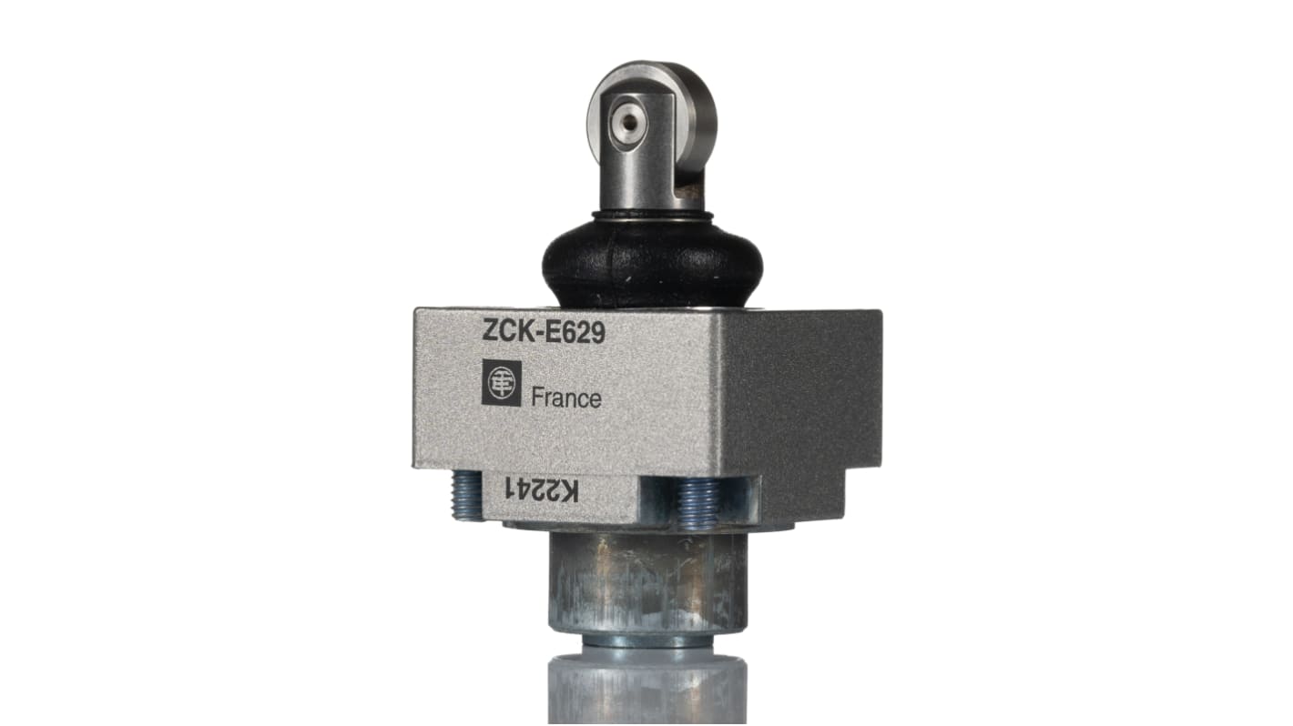 Interruttore di fine corsa Telemecanique Sensors ZCKE629, tipo a pistone a rullo, contatti ad apertura positiva, per applicazioni industriali.