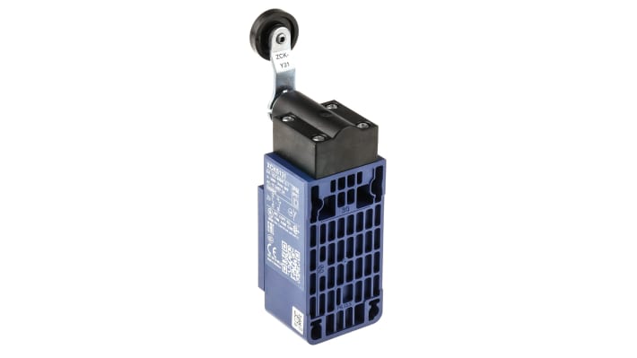 Interruttore di fine corsa leva NO/NC Telemecanique Sensors XCKS131, IP65, 240V, 3A, dimensioni 72.5mm x 40mm x 36mm.