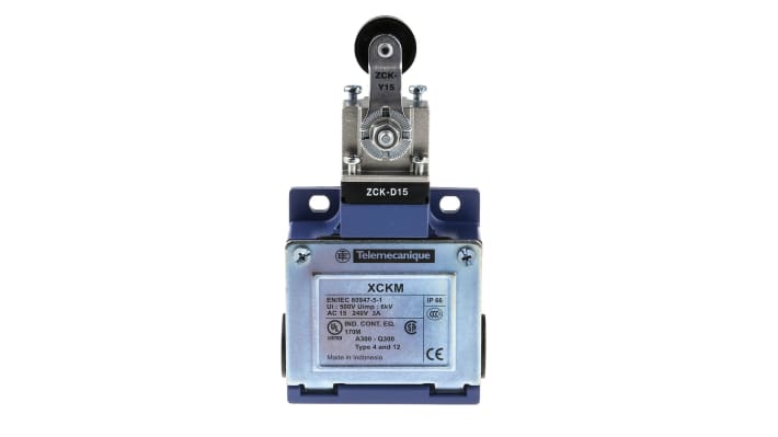 Interruttore di fine corsa Telemecanique XCKM115 con leva, NO/NC, 240V, 10A, IP66 - Ideale per applicazioni industriali.