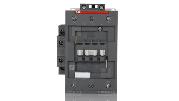 Contattore ABB 1SBL407001R1311 AF96-30-11-13, tripolare, 115 A, montaggio su guida DIN, dimensioni 82x116x125.5 mm.