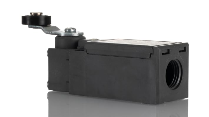 Interruttore di fine corsa a leva a rullo ABB, configurazione 1NC/1NA, grado di protezione IP65, dimensioni 45mm x 30mm x 106mm.