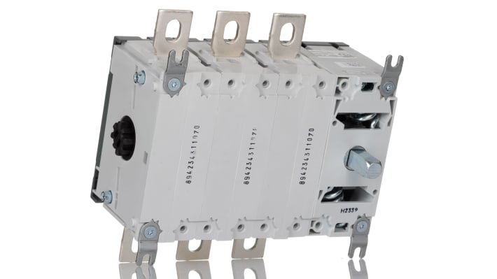 Sezionatore interruttore ABB OT400E03P, 3 poli, 400A, 690V, IP65, montaggio su base, dimensioni 107x191x185mm.