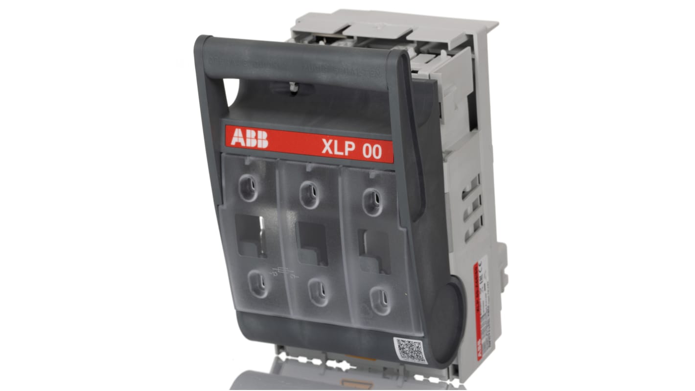 Sezionatore portafusibili ABB XLP00, 3 poli, 160A, 690V, include adattatore A60/60 e morsetti a ponte. Codice 1SEP101917R0001.