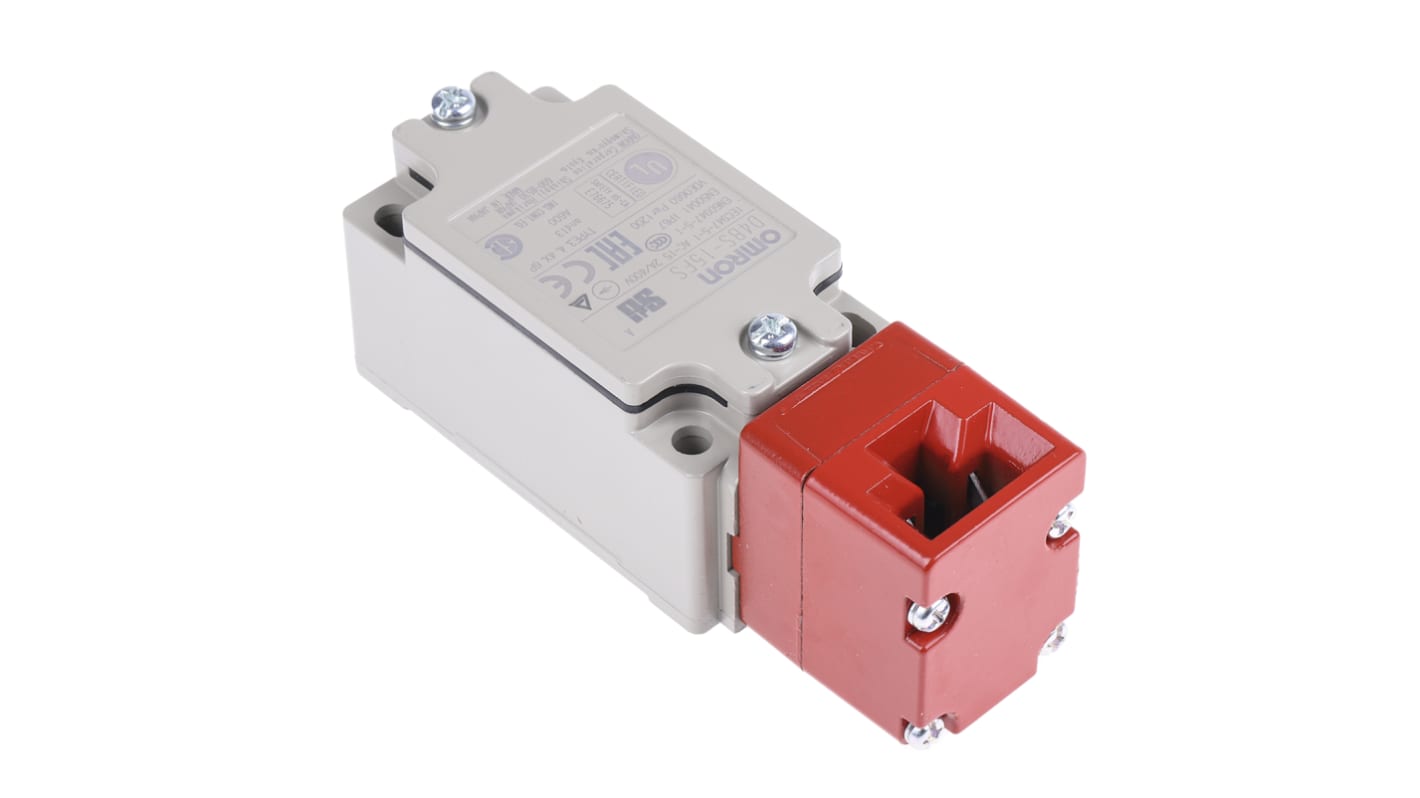 Interruttore di interblocco di sicurezza a chiave Omron D4BS15FS, 1NC/1NA, IP67, dimensioni 111.5mm x 40mm x 43mm.