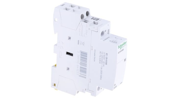 Contattore Schneider Electric GC1610M5, 1 polo, 16 A, bobina 230 V, montaggio su guida DIN, dimensioni 81x17.5x65 mm.