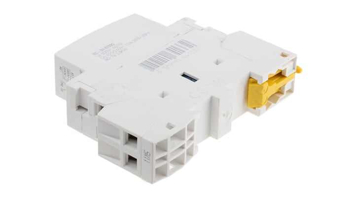 Contattore Schneider Electric GC1611M5, 2 poli, 1 NO + 1 NC, 16 A, montaggio su guida DIN, dimensioni 17.5 x 81 x 65 mm.