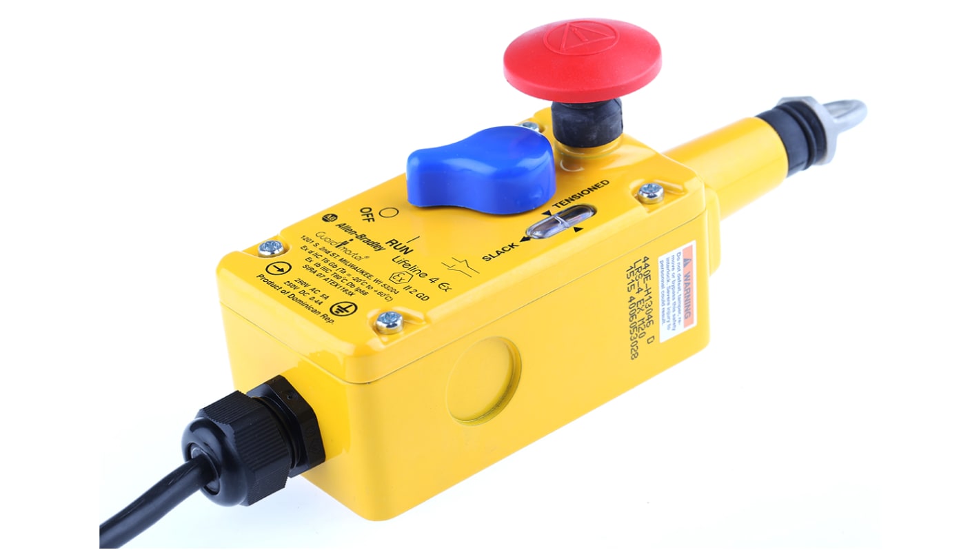 Interruttore a fune Allen Bradley Guardmaster 440E-H13046, configurazione NO/NC, montaggio Diritto, protezione IP66, dimensioni 229.5 x 69 x 85 mm.