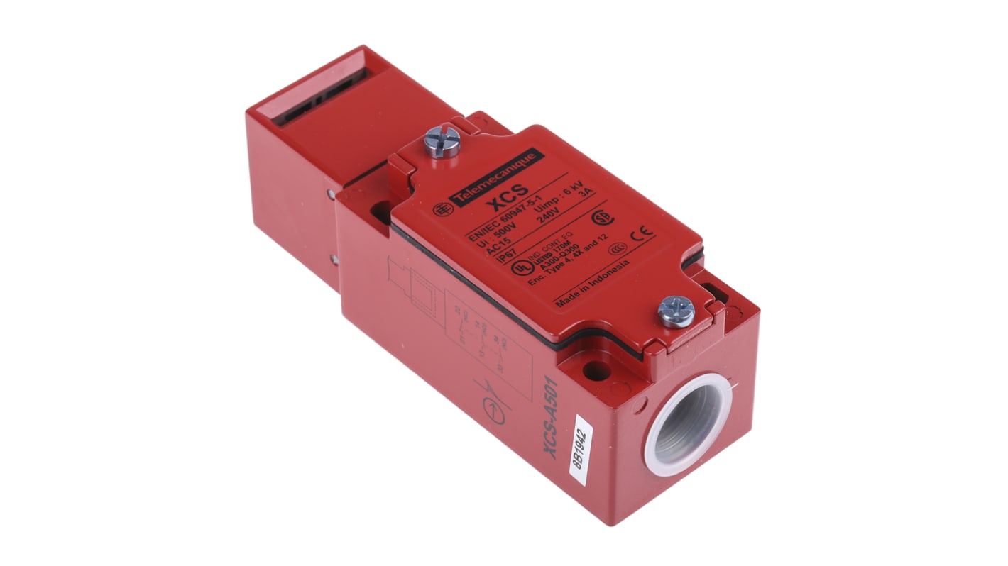 Interruttore di interblocco XCSA501 Telemecanique Sensors, 2NA/1NC, Chiave, IP67, 240V, 6A - Ideale per ambienti critici.