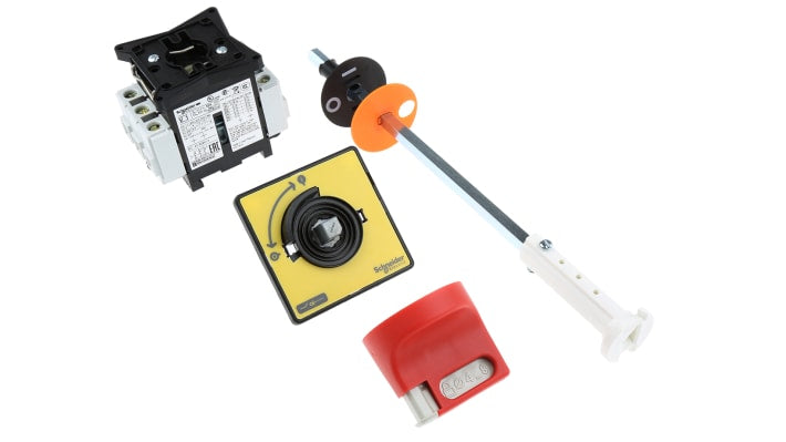 Interruttore isolante Schneider Electric VCCF1, 3P 32A 690V ca IP65 per ambienti industriali. Alta visibilità e sicurezza con maniglia bloccabile.