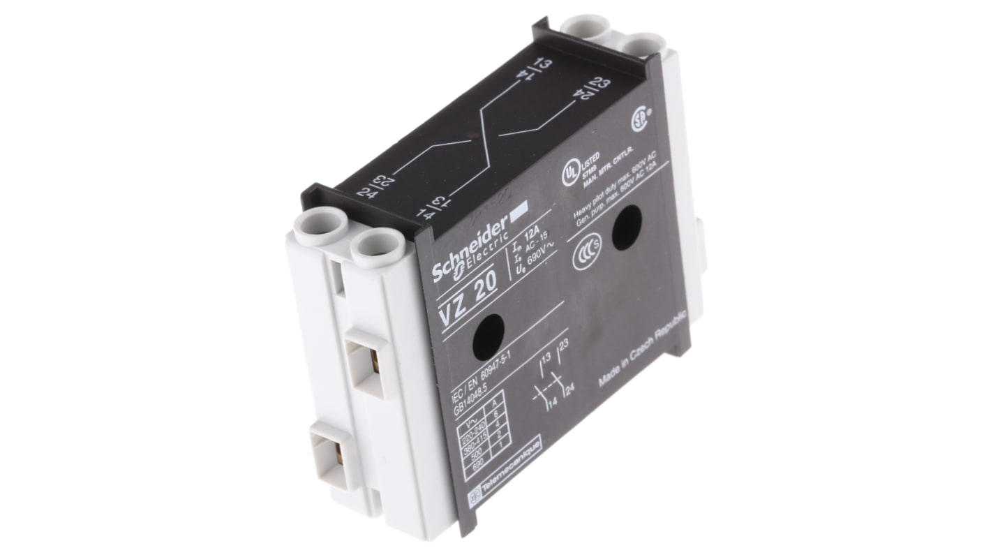 Schneider Electric - VZ20 Contatto ausiliario con 2 contatti e 12A DP. Compatibile con sezionatori Vario. Efficienza garantita!