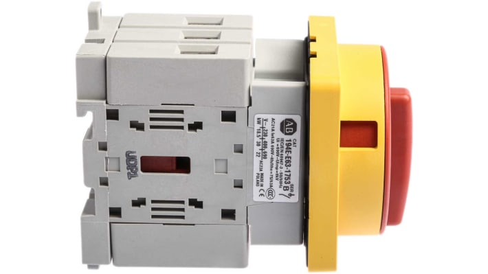 Interruttore isolatore Allen Bradley 194E-E63-1753-6N, 3P, 63A, 690V ca, Montaggio a pannello, IP66 - Certificato UL/CSA. Per manutenzioni sicure.