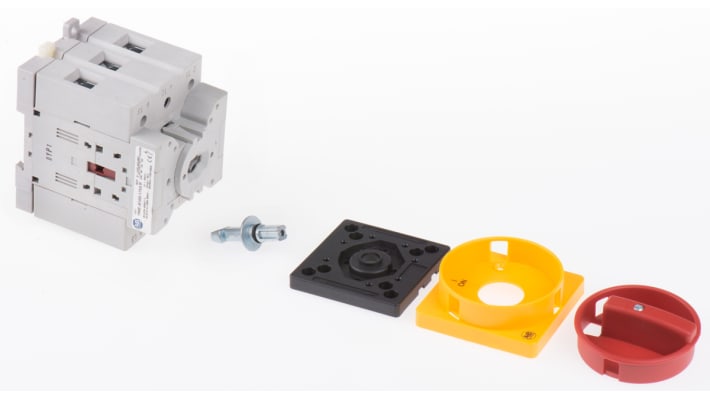 Interruttore di isolamento Allen Bradley 194E-A100-1753-6N, 3 poli, 100A, montaggio su guida DIN, protezione IP66, dimensioni 95x72x89mm.