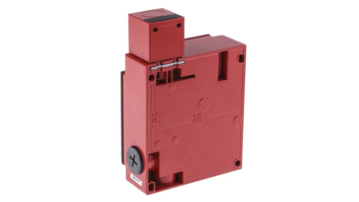 Interruttore di interblocco a solenoide Telemecanique Sensors XCSE7312, 24V, IP67, con 2 contatti NC e 1 NA, dimensioni 146x44x98 mm.